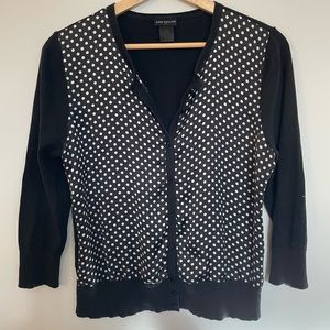 Ann Taylor Cardigan Sweater Women’s Size M Front Poly Back Cotton